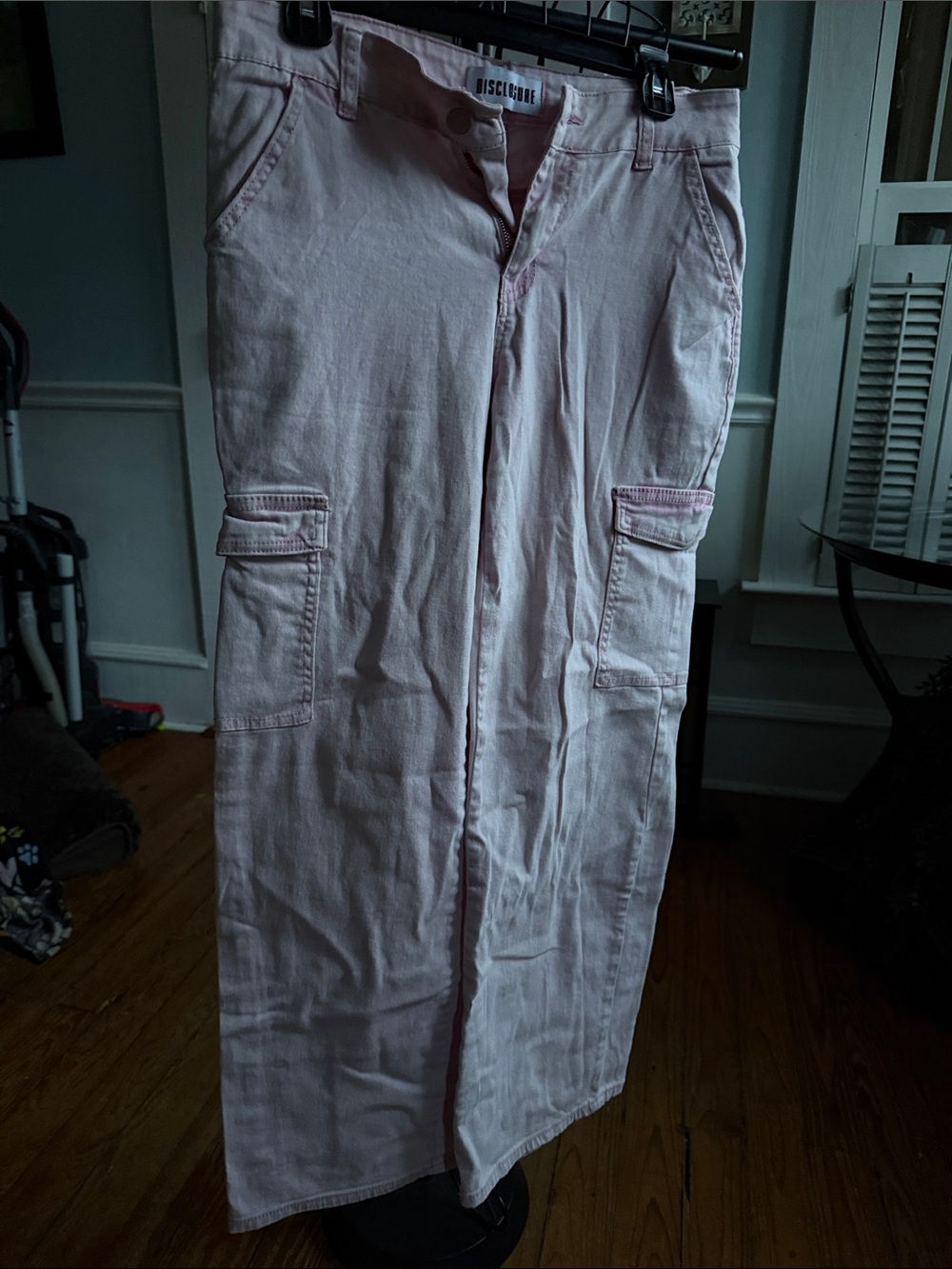 Light Pink Cargo Wide-Leg Pants